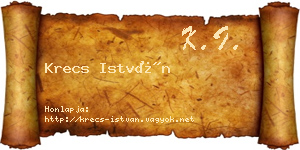 Krecs István névjegykártya